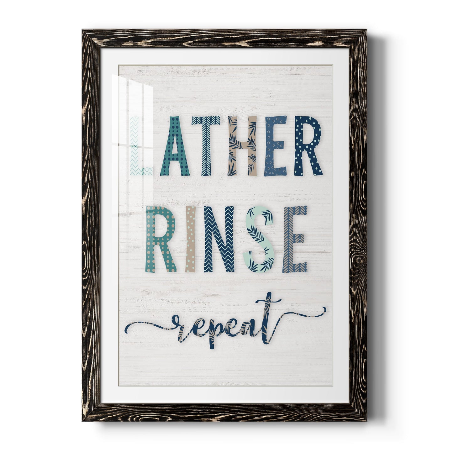 Lather Rinse Repeat - Barnwood Framed Art Print
