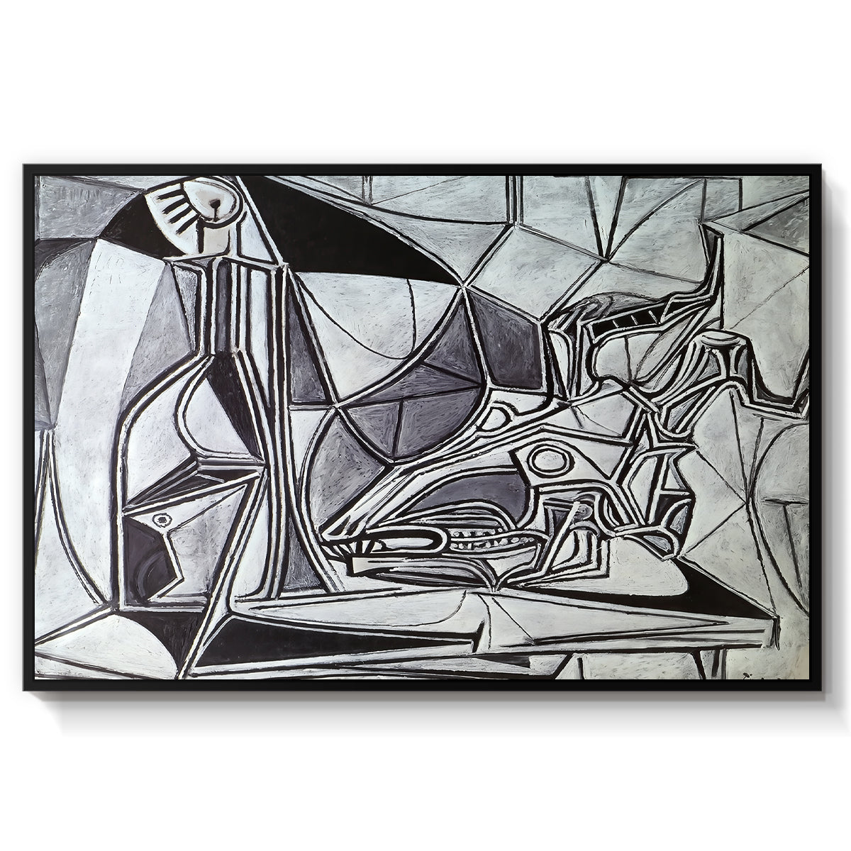 Goat's Skull, Bottle and Candle, 1952 - Floater Framed Canvas Print