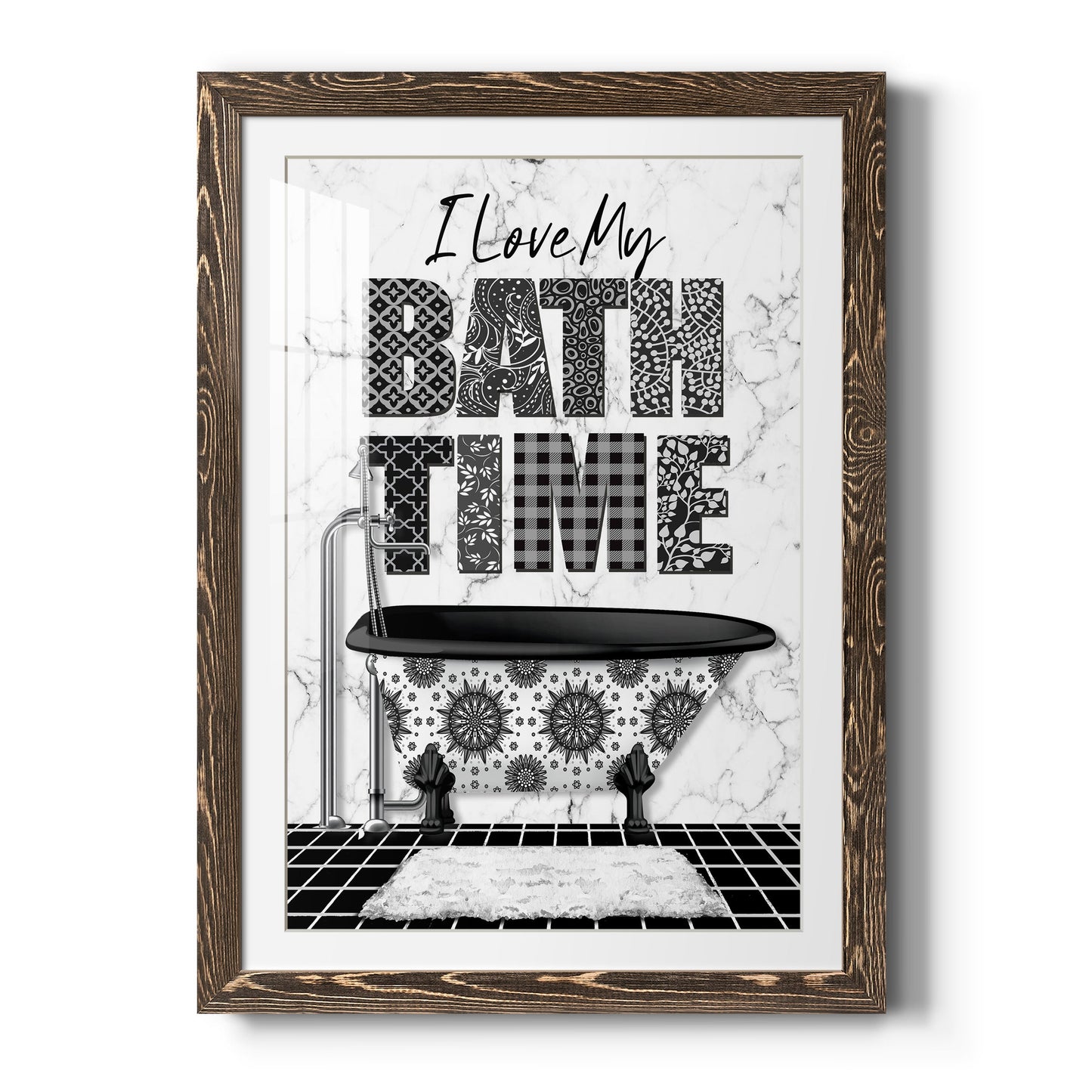 Bath Time - Premium Framed Print - Distressed Barnwood Frame - Ready to Hang