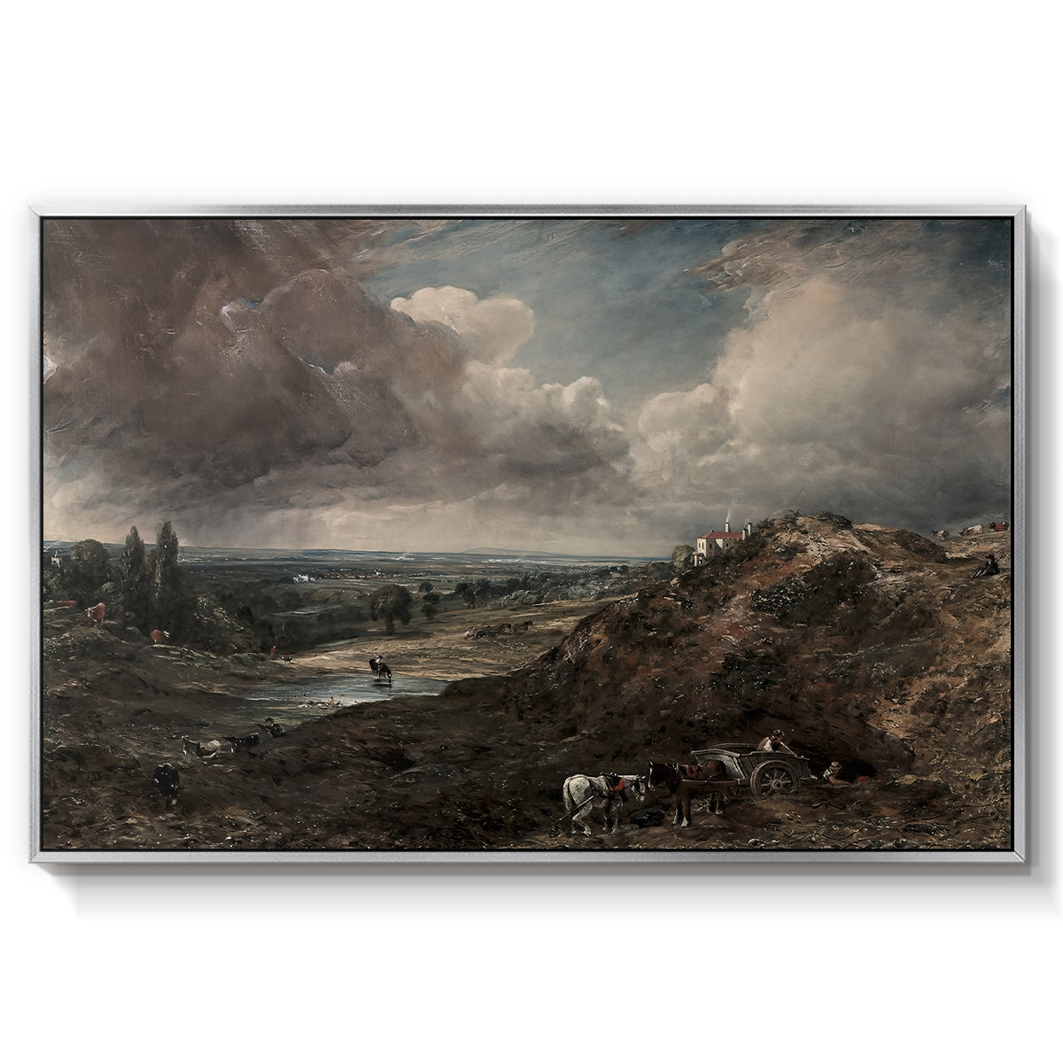 Branch Hill Pond, Hampstead Heath, c. 1828 - Floater Framed Canvas Print