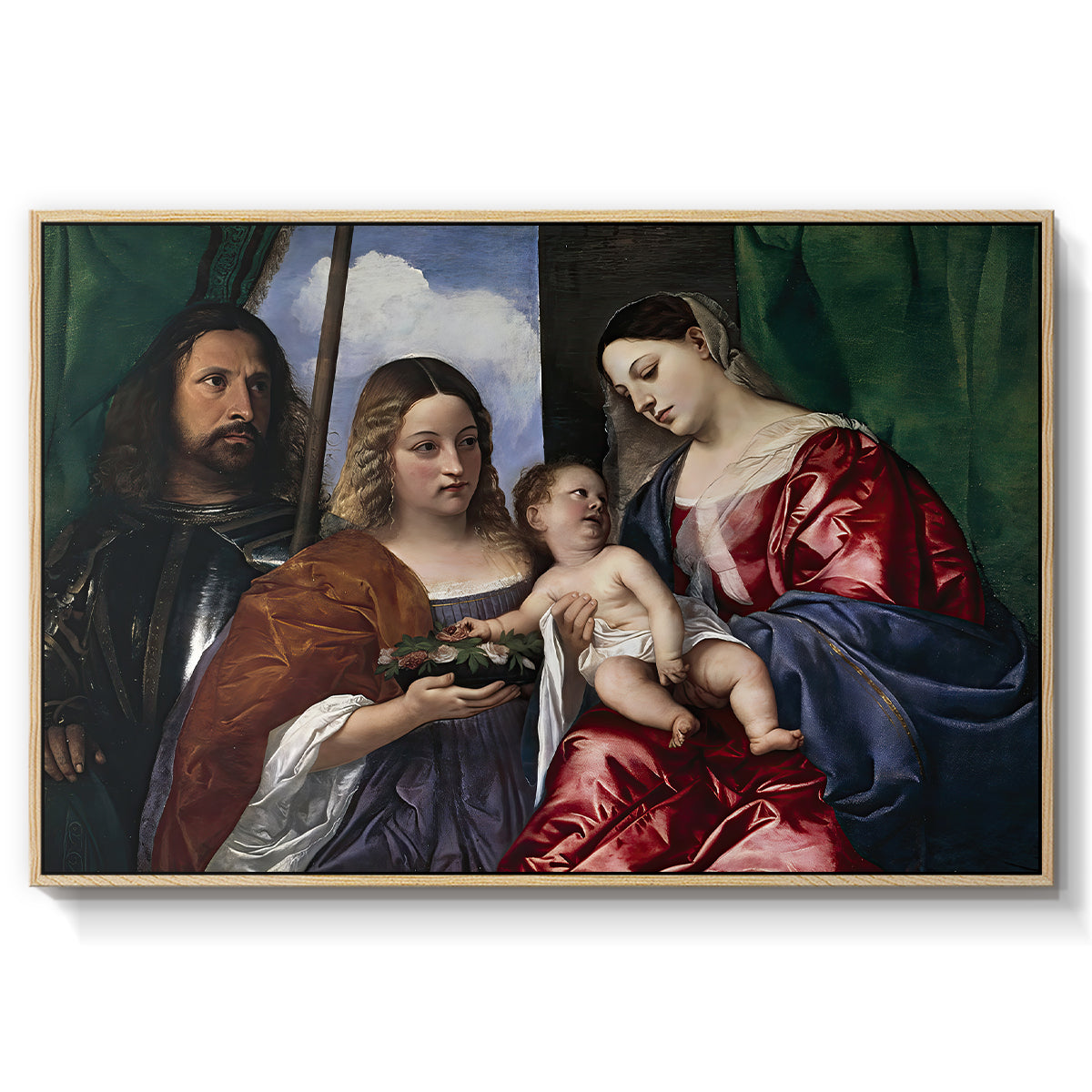 Madonna and Child with Saints Dorothy and George, c. 1516 - Floater Framed Canvas Print
