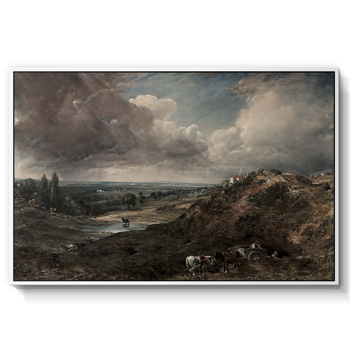 Branch Hill Pond, Hampstead Heath, c. 1828 - Floater Framed Canvas Print