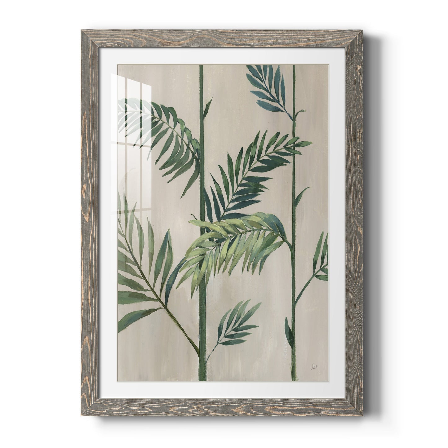 Modern Fronds II - Barnwood Framed Art Print
