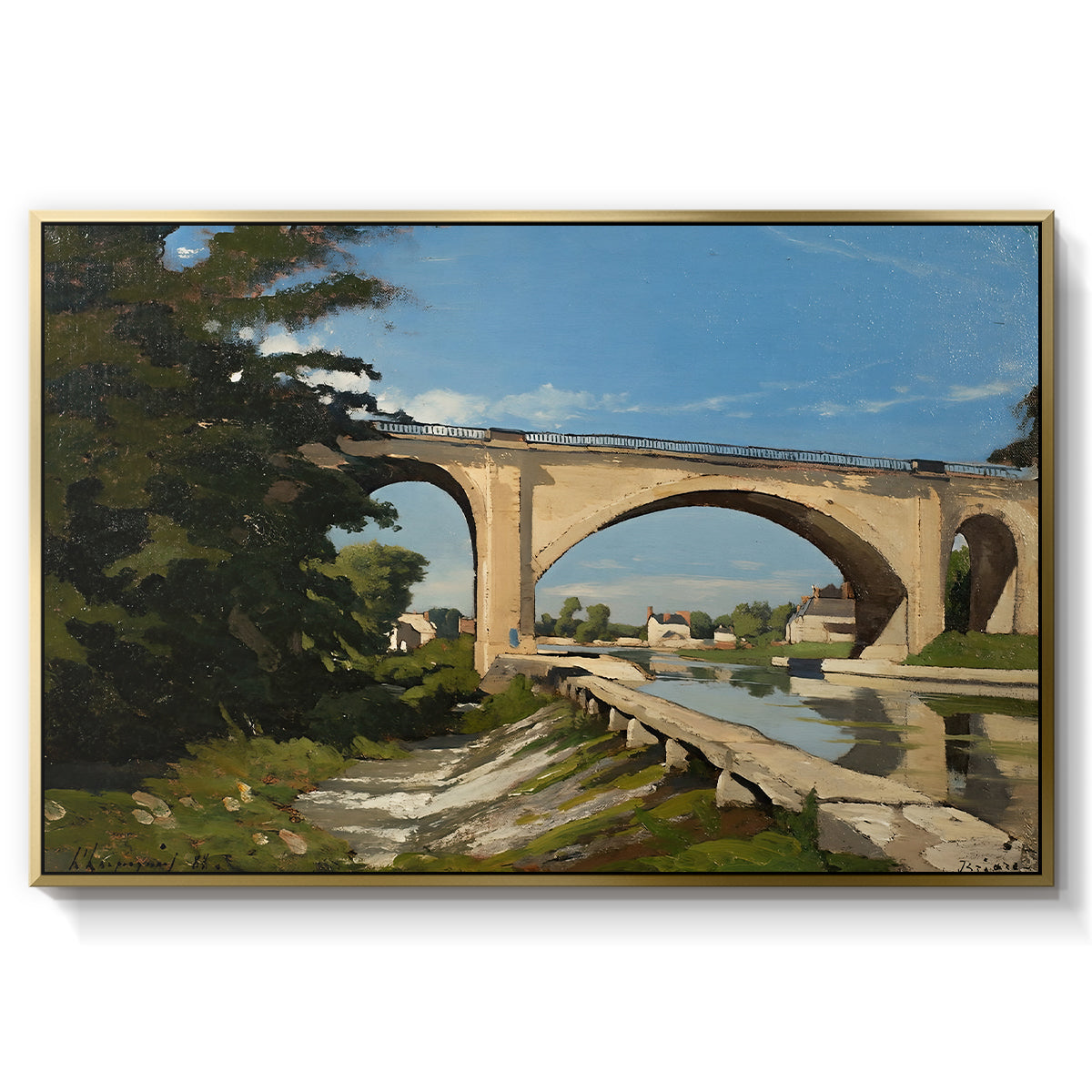 The Railroad Bridge at Briare, 1888 - Floater Framed Canvas Print