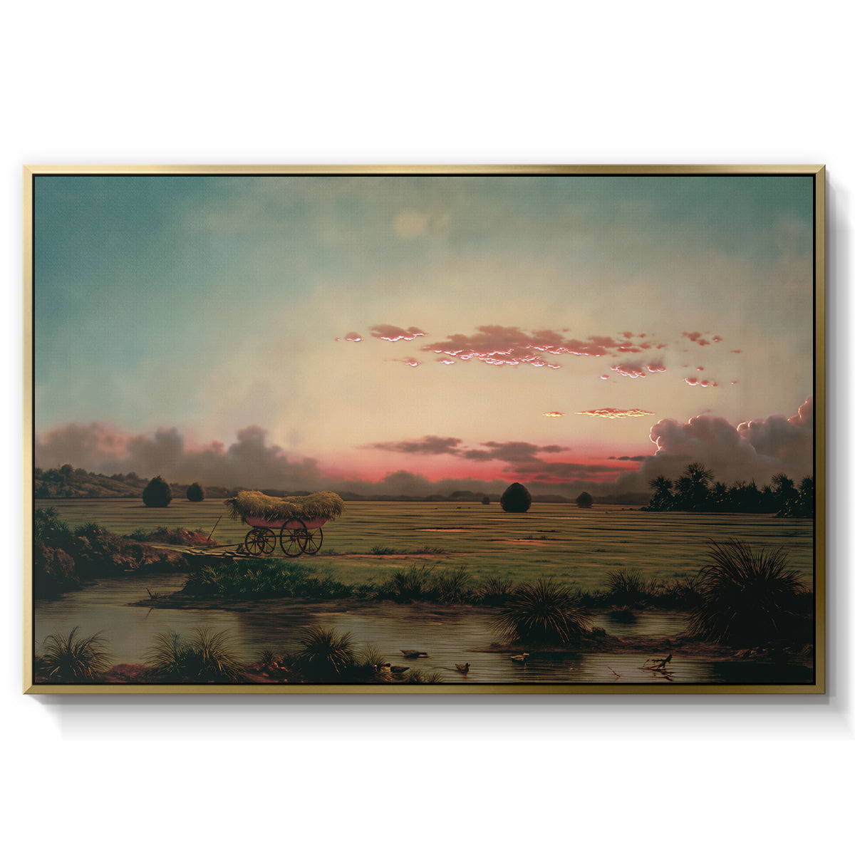 The Marshes at Rhode Island, 1866 - Floater Framed Canvas Print