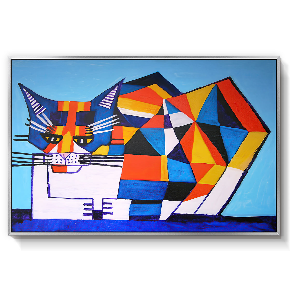 Cassie Thinking about Cubism - Floater Framed Canvas Print