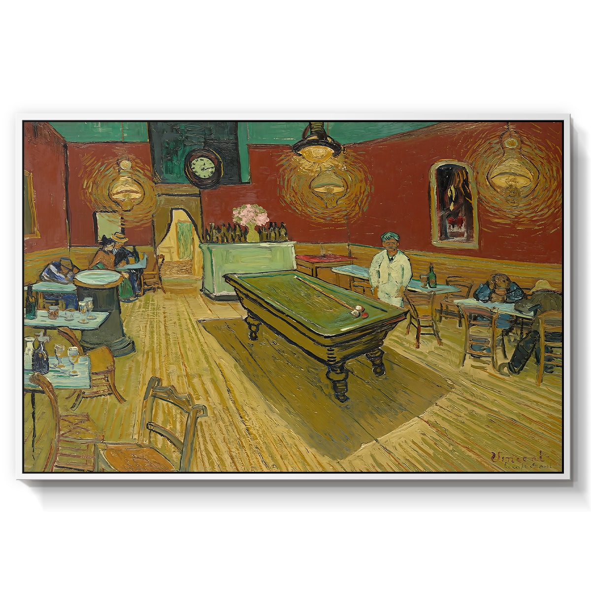 The Night Café, 1888 - Floater Framed Canvas Print