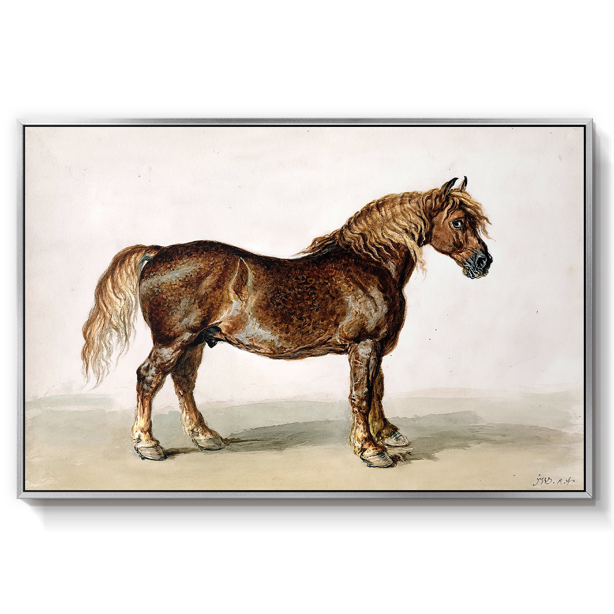 A Cart-Horse - Floater Framed Canvas Print