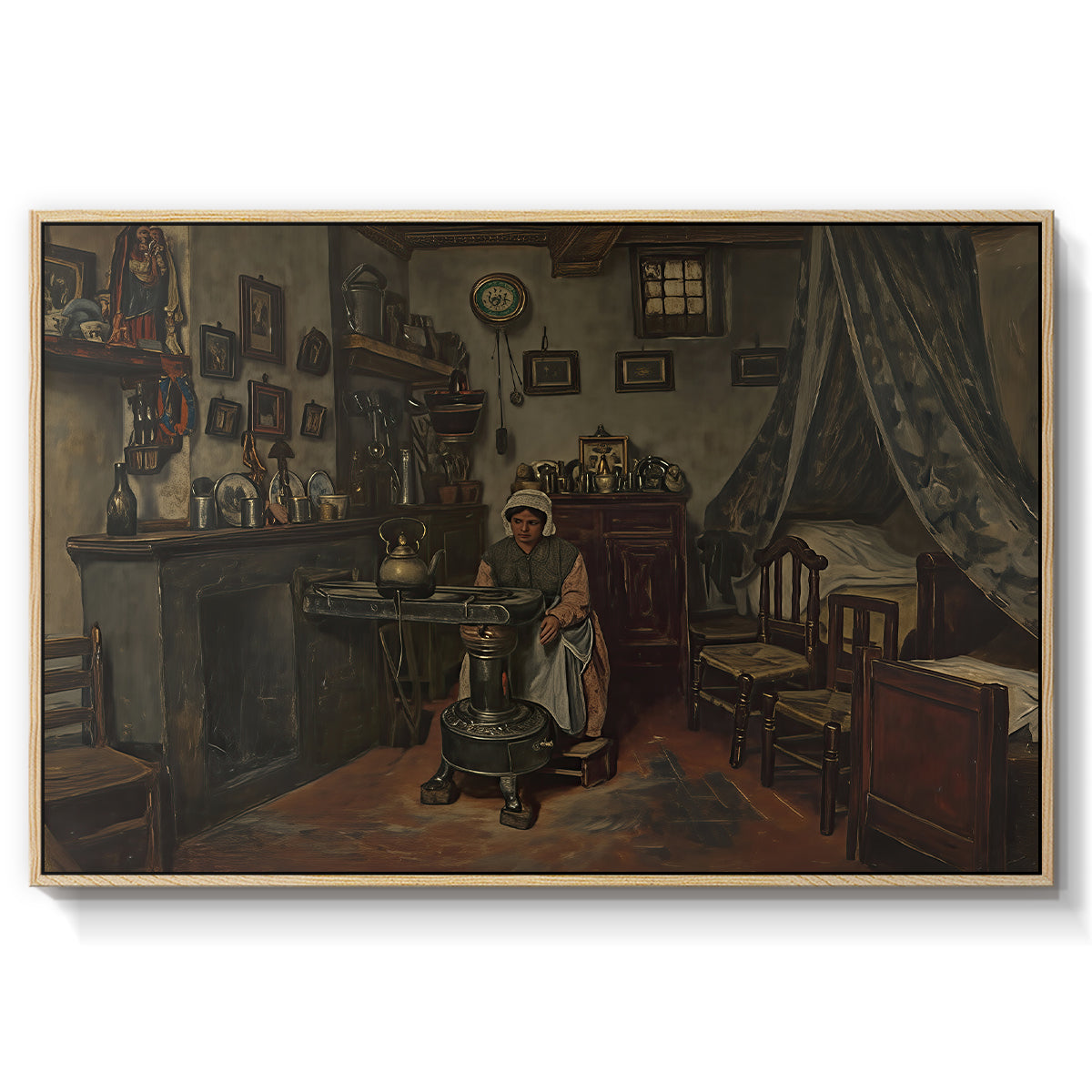 Interior, c. 1865-1870 - Floater Framed Canvas Print