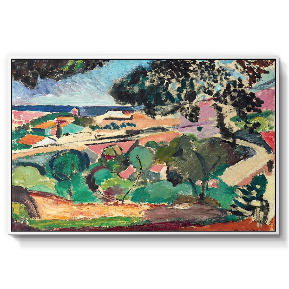 Landscape at Collioure, 1907 - Floater Framed Canvas Print