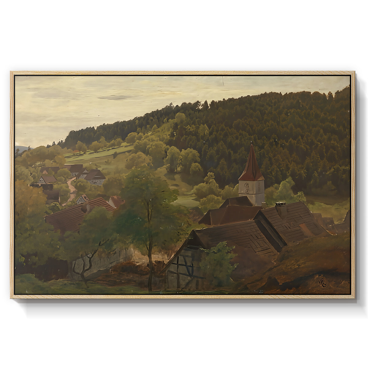 Landscape from Ebersteinburg in Baden, 1876 - Floater Framed Canvas Print