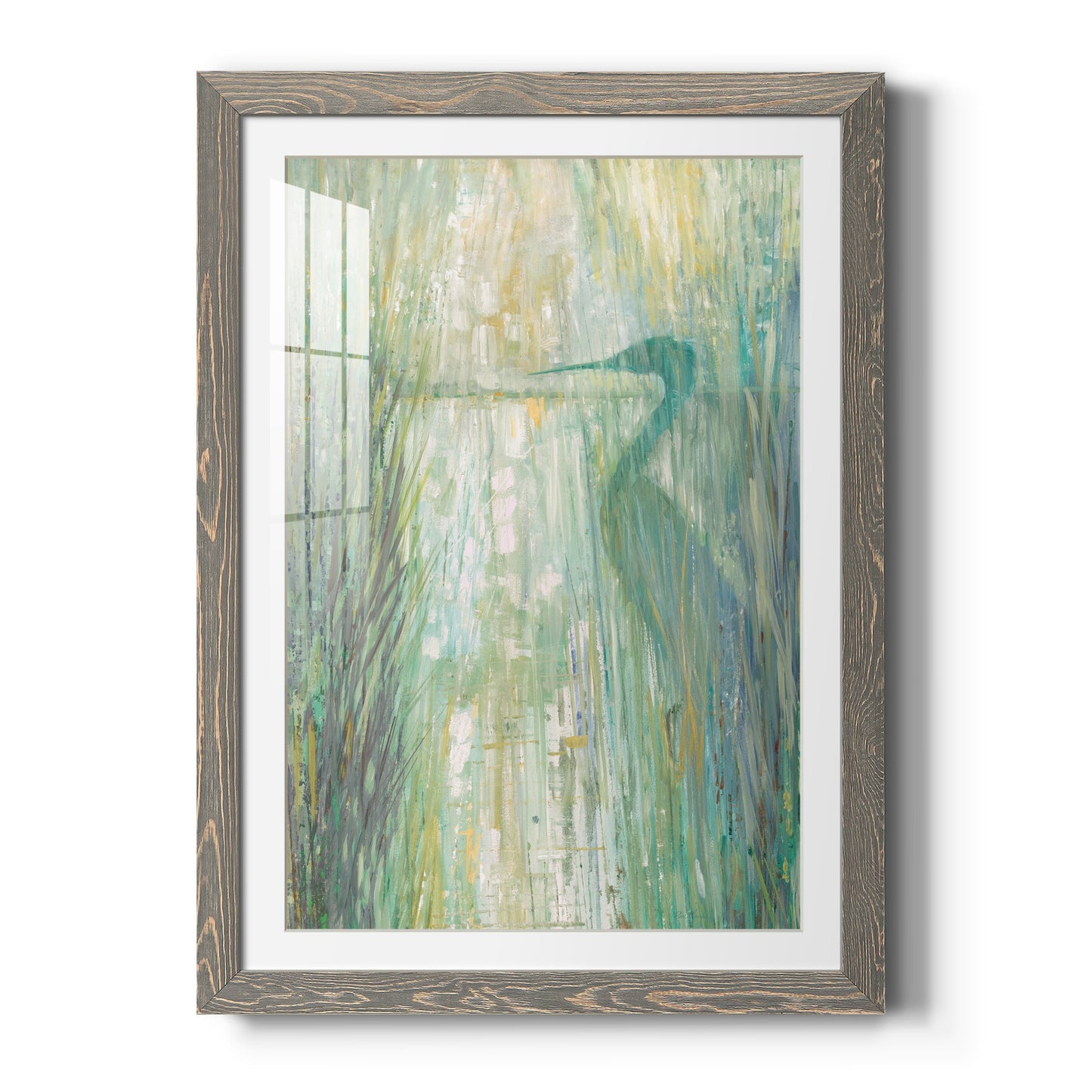 Morning Egret II - Barnwood Framed Art Print