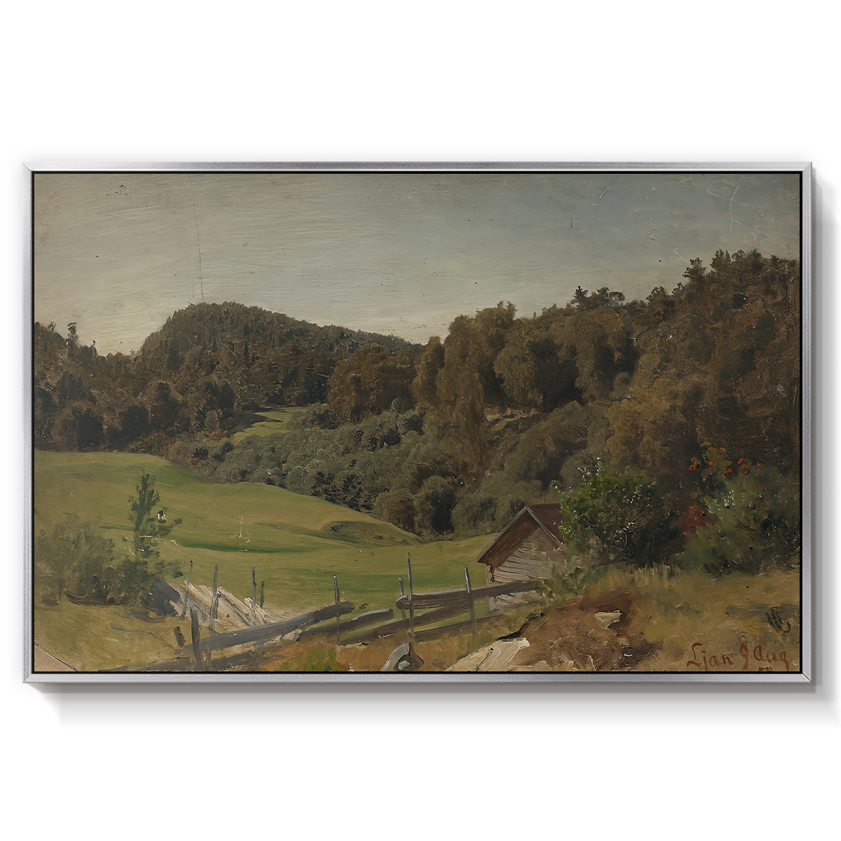 Landscape at Ljan, 1858 - Floater Framed Canvas Print