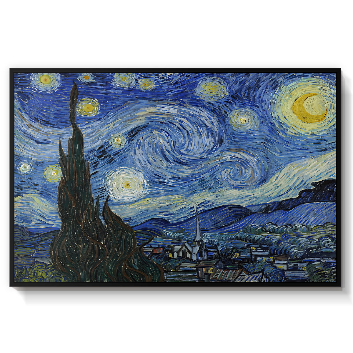 The Starry Night, 1889 - Floater Framed Canvas Print