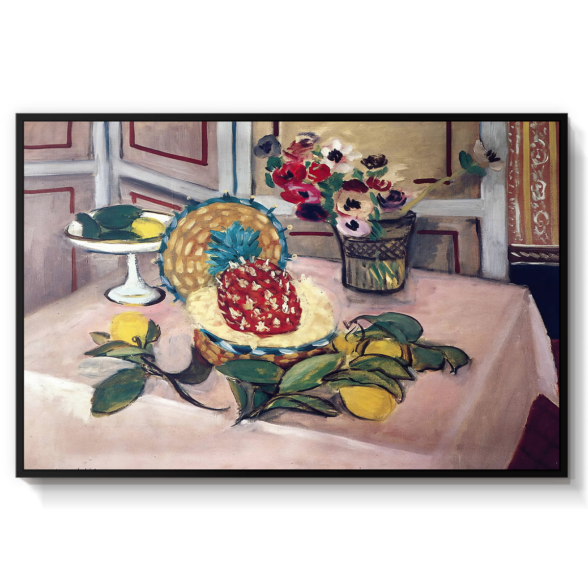 Still Life with Pineapple and Lemons, 1925 - Floater Framed Canvas Print