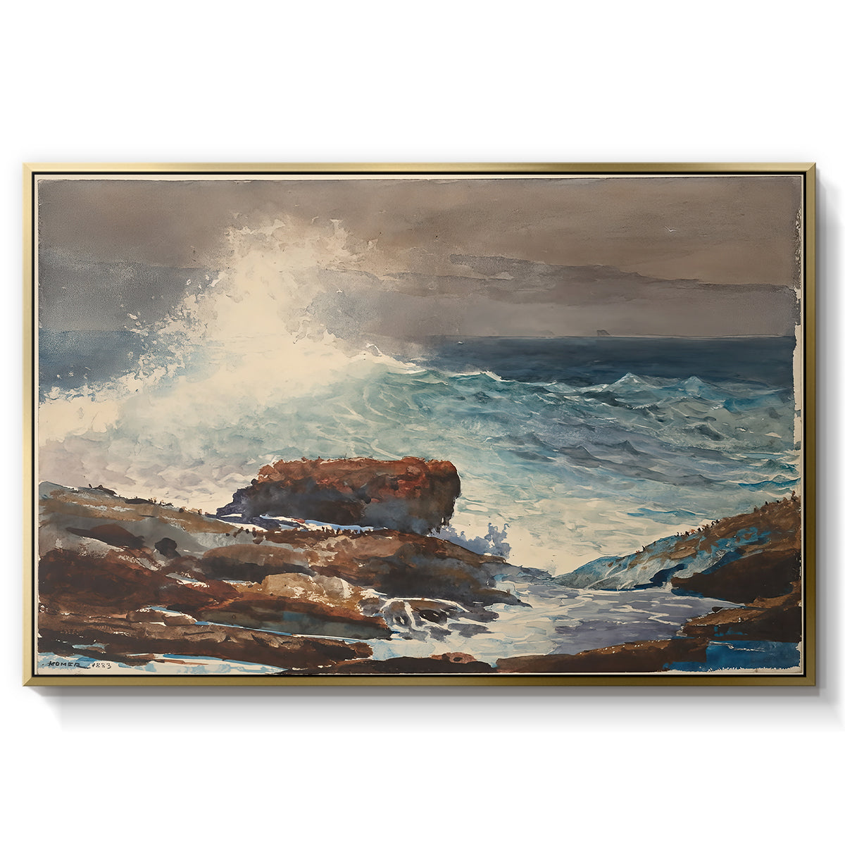 Incoming Tide, Scarboro, Maine, 1883 - Floater Framed Canvas Print