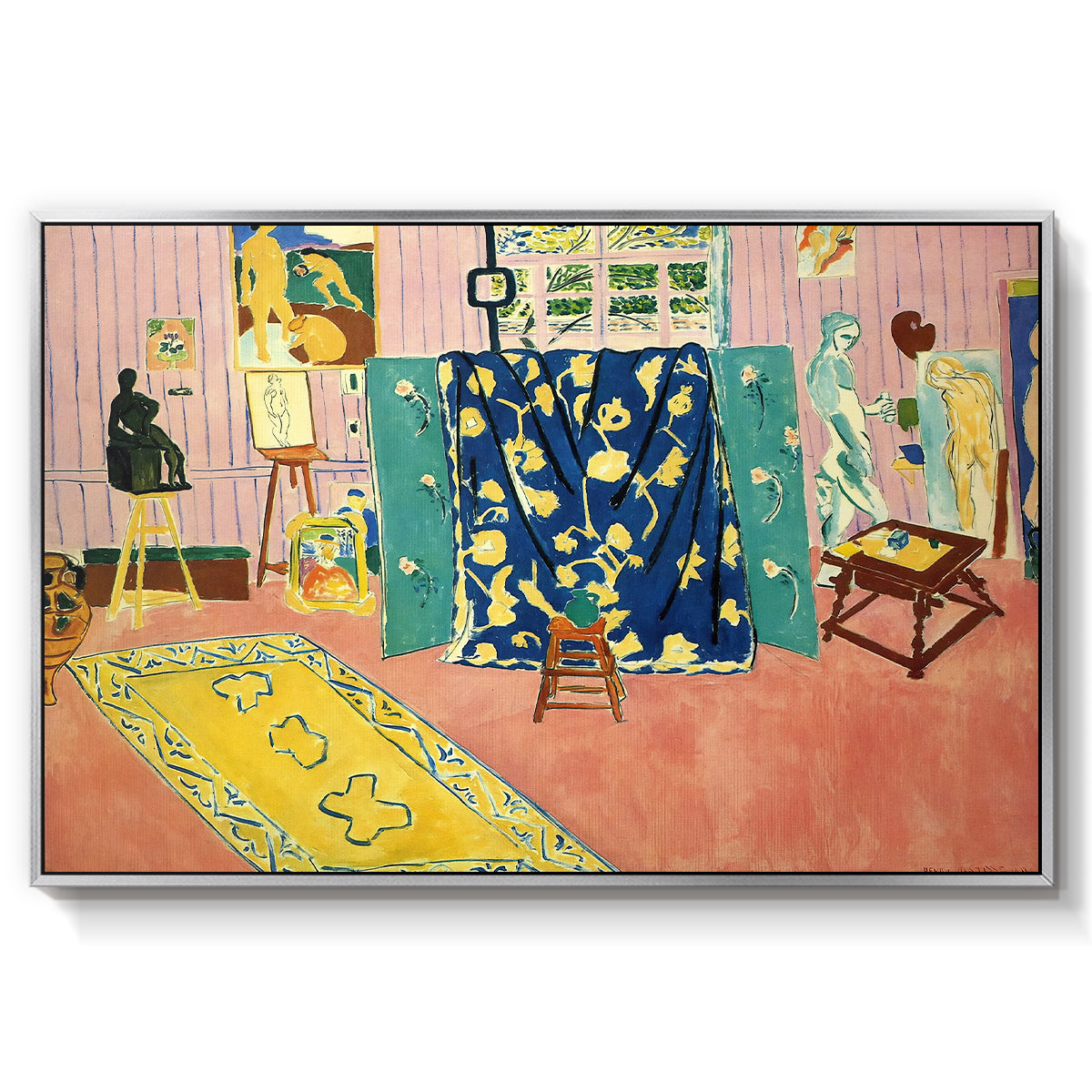 The Pink Studio (L'Atelier Rose), 1911 - Floater Framed Canvas Print