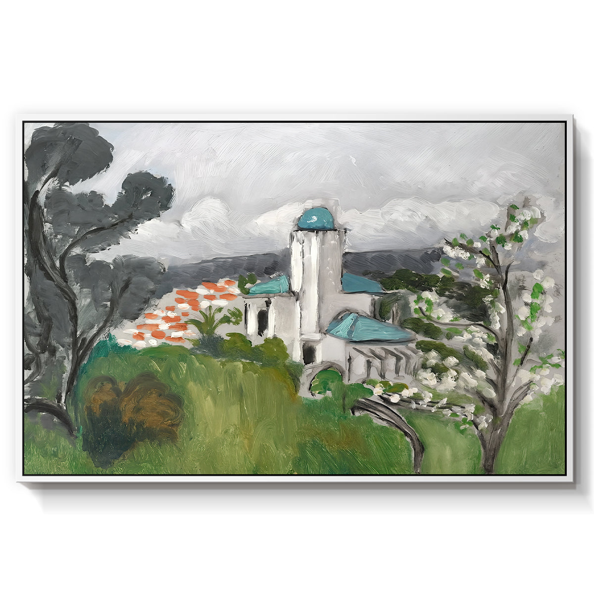 The Blue Villa (La Villa Bleue), c. 1918 - Floater Framed Canvas Print