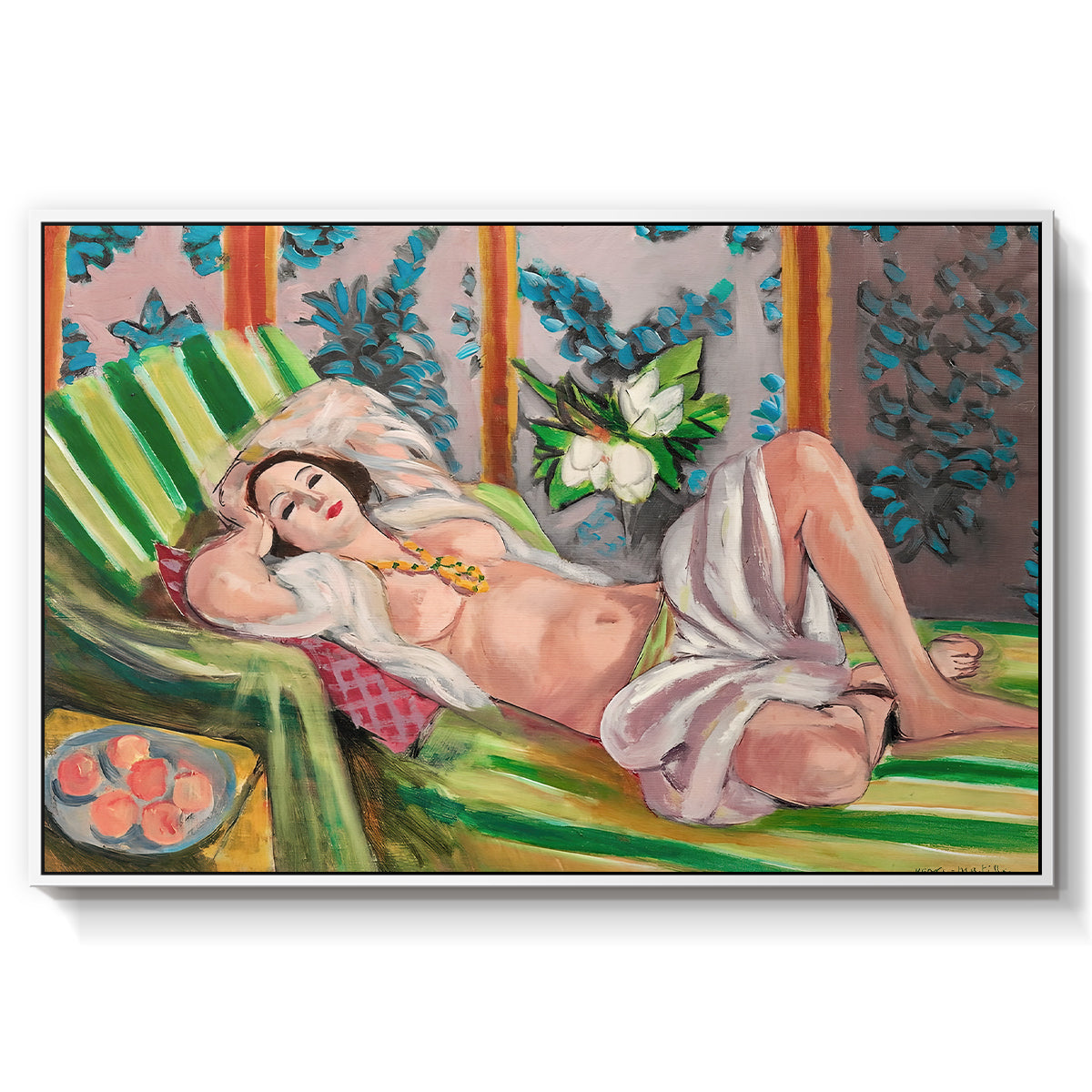 Odalisque Couchée Aux Magnolias, c. 1923 - Floater Framed Canvas Print