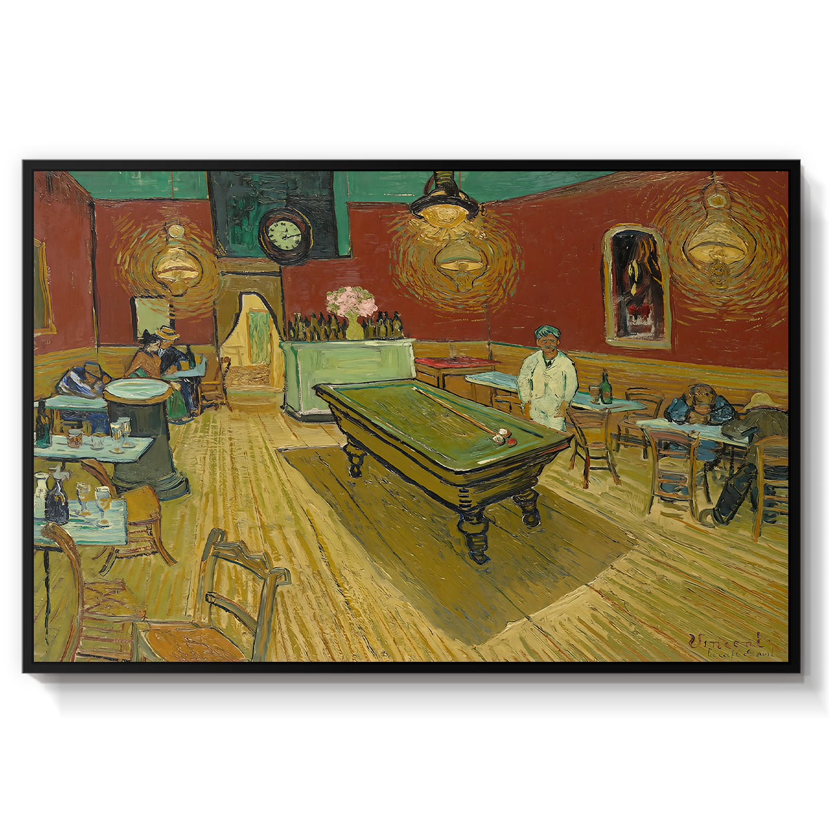 The Night Café, 1888 - Floater Framed Canvas Print