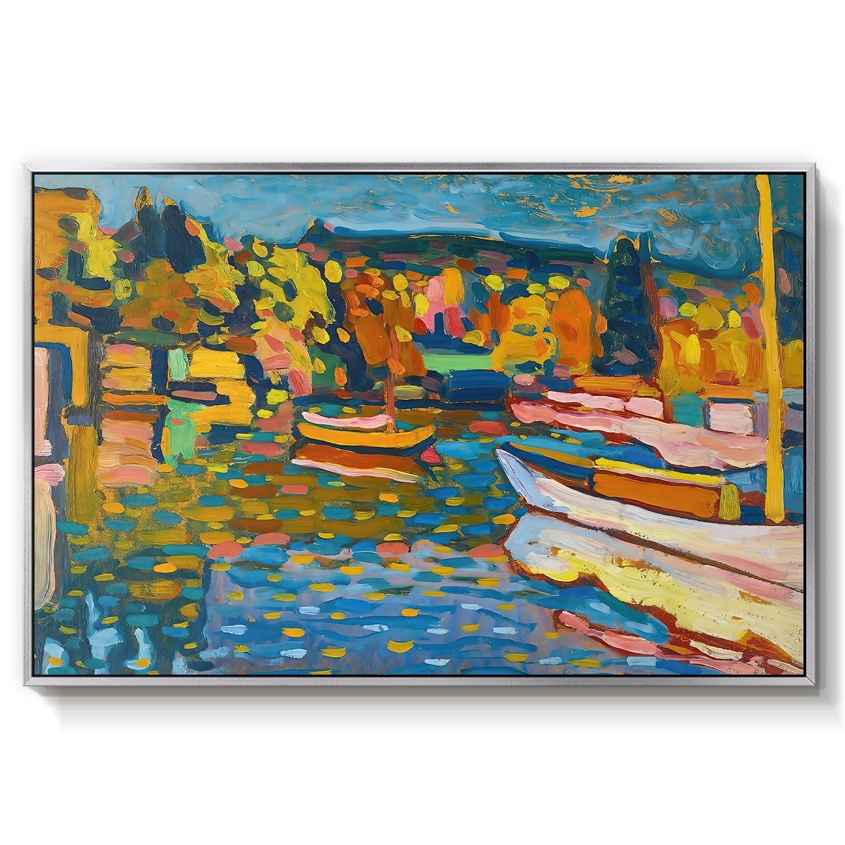 Study for Autumn Landscape with Boats, 1908 - Floater Framed Canvas Print