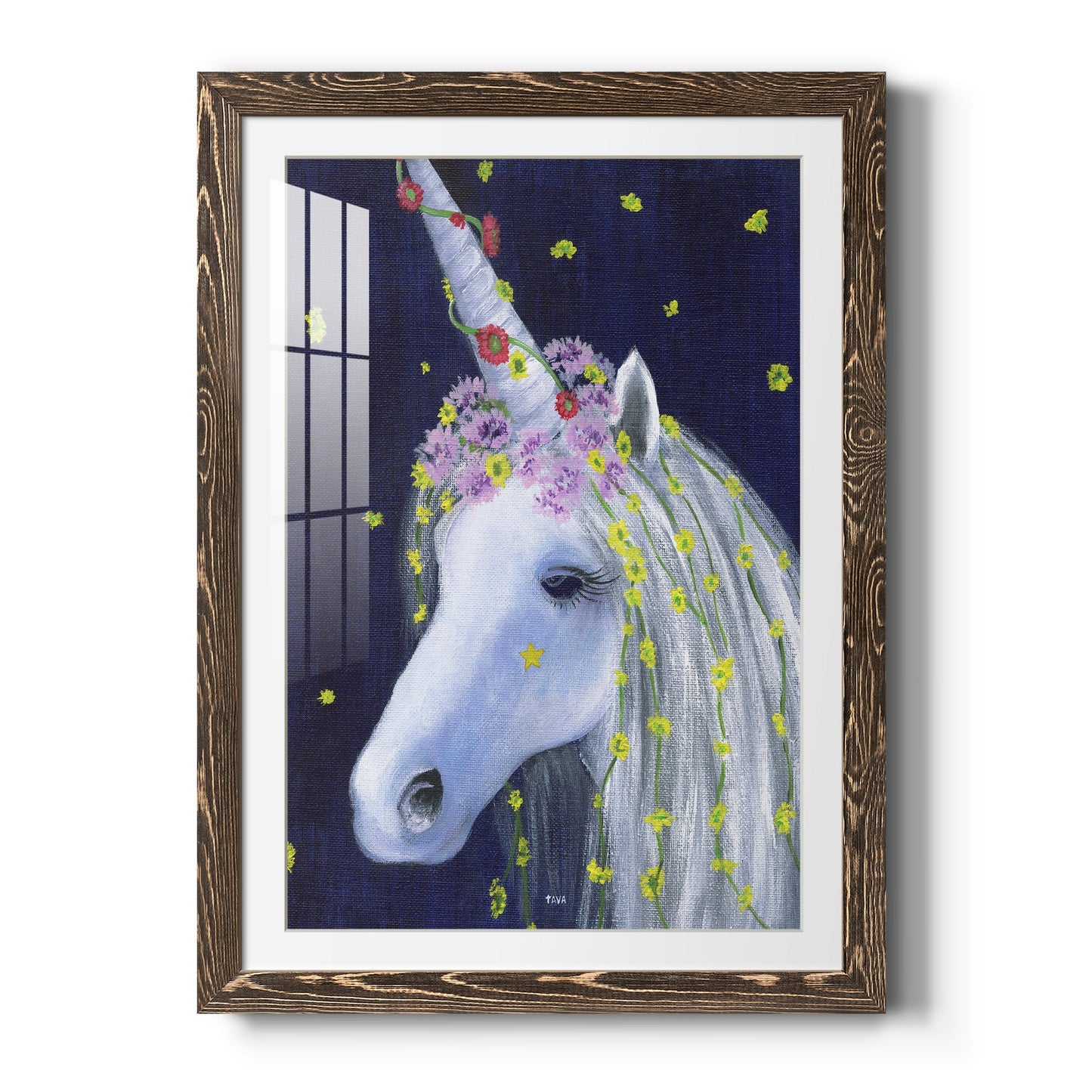 Unicorn IV - Barnwood Framed Art Print