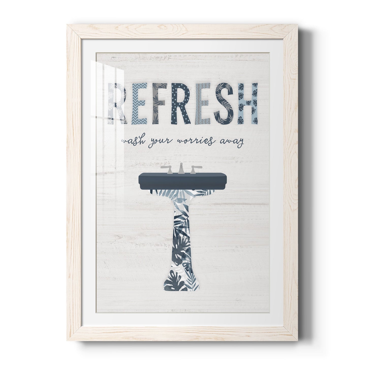 Palm Bath II - Barnwood Framed Art Print