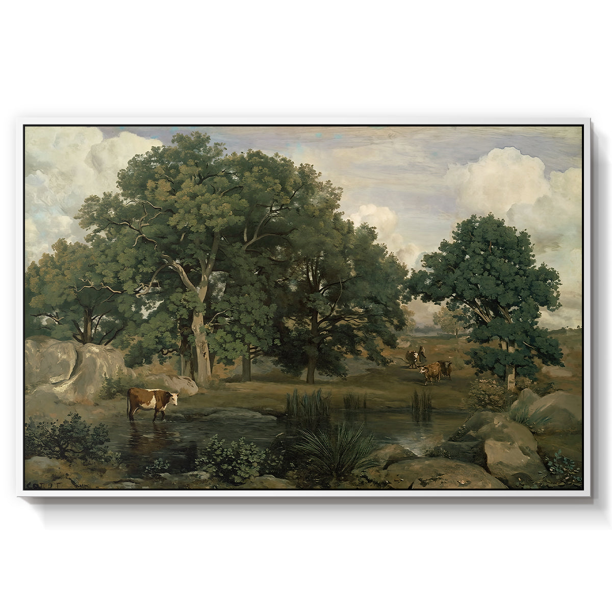 Forest of Fontainebleau, 1846 - Floater Framed Canvas Print