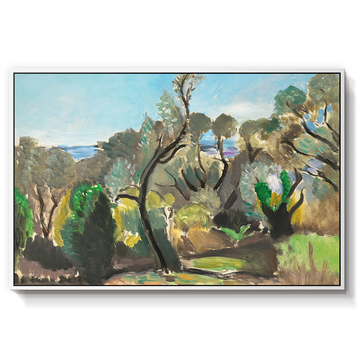 Landscape near Nice, c. 1918 - Floater Framed Canvas Print