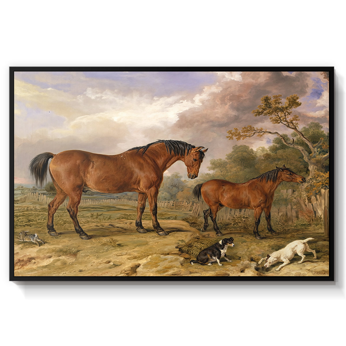 Portrait of Reformer, Blucher, Tory and Crib, Property of Rowland Alston, Esq., M.P., 1835 - Floater Framed Canvas Print
