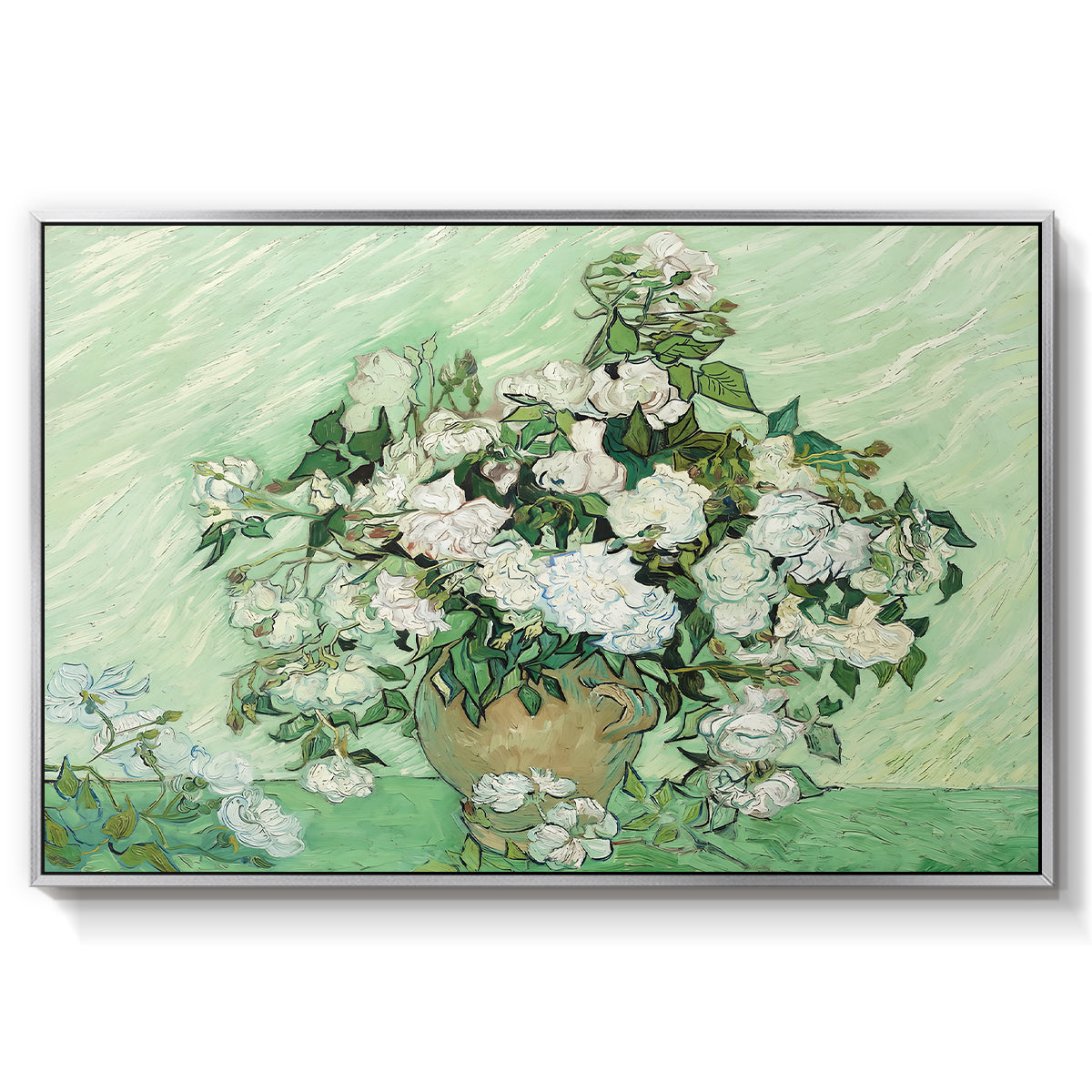 Roses, 1890 - Floater Framed Canvas Print