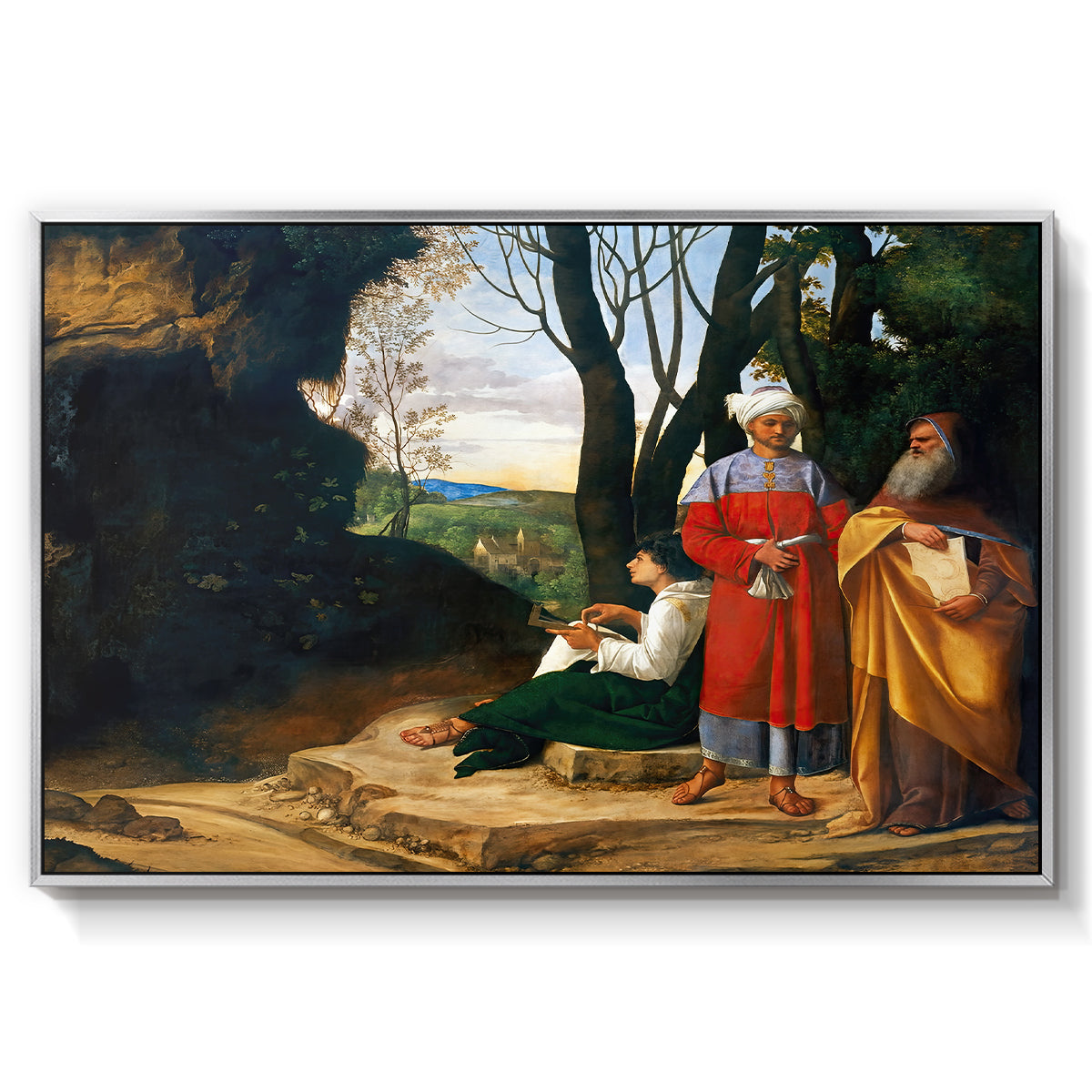 The Three Philosophers, c. 1508-1509 - Floater Framed Canvas Print