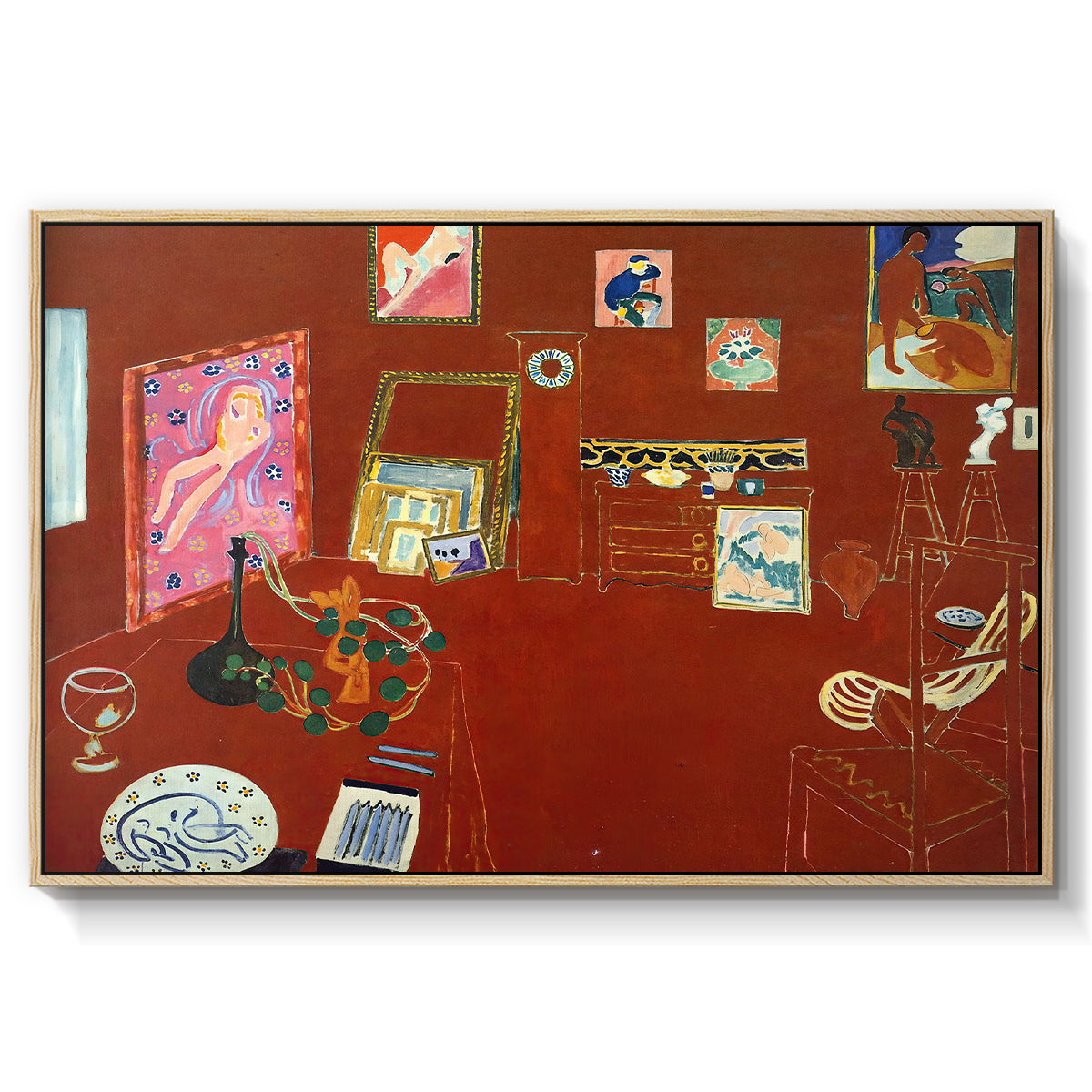 The Red Studio (L'Atelier Rouge), 1911 - Floater Framed Canvas Print