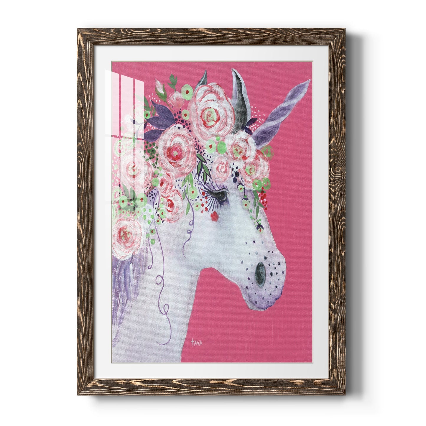 Unicorn II - Barnwood Framed Art Print