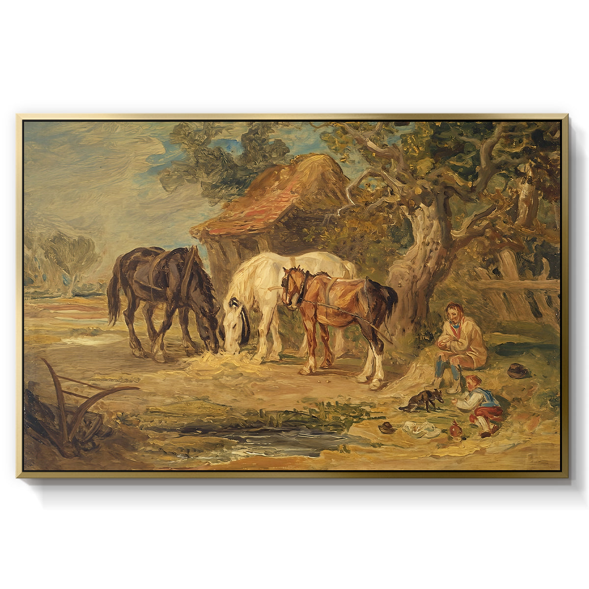 The Midday Meal, 1835 - Floater Framed Canvas Print