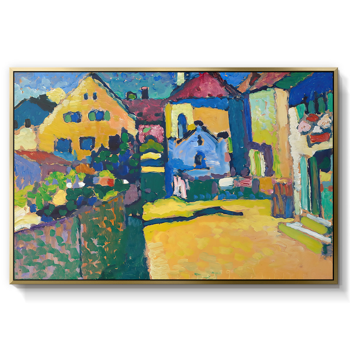 Green Lane in Murnau, 1909 - Floater Framed Canvas Print