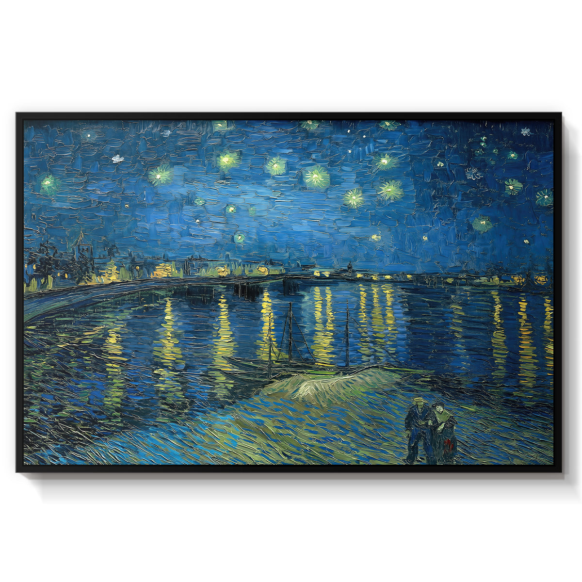 Starry Night Over the Rhône, 1888 - Floater Framed Canvas Print