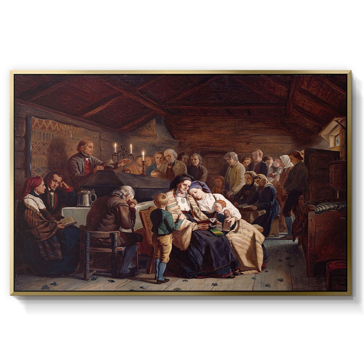 Funeral Feast, 1854 - Floater Framed Canvas Print