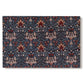Canvas art print portraying a repeating pattern of stylized flowers with curved stems in contrasting indigo and red tones, set against a white background