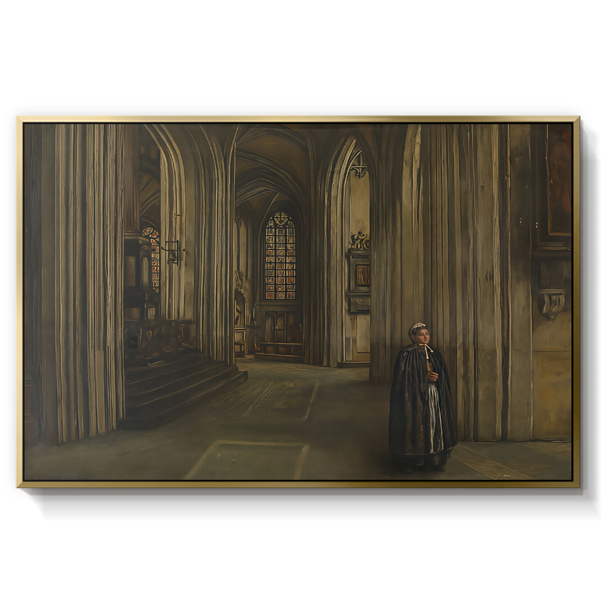 Interior of a Church, 1871 - Floater Framed Canvas Print