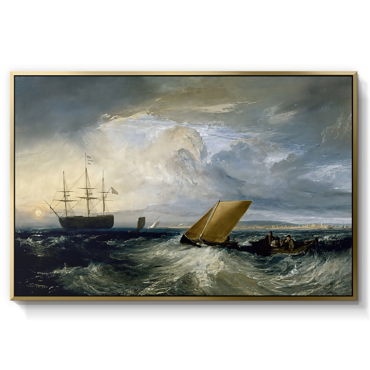 Sheerness as Seen from the Nore, 1808 - Floater Framed Canvas Print