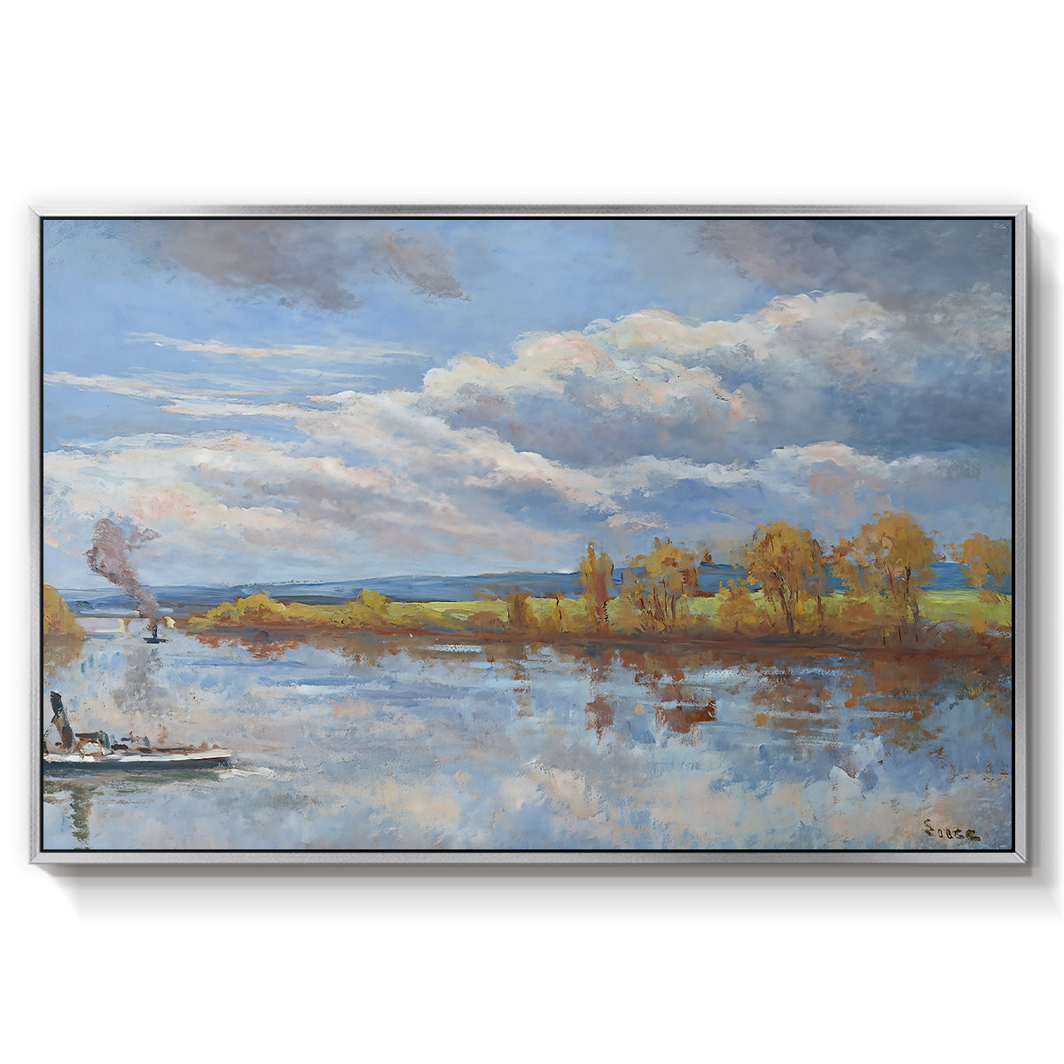 The Banks of the River Seine, 1893 - Floater Framed Canvas Print