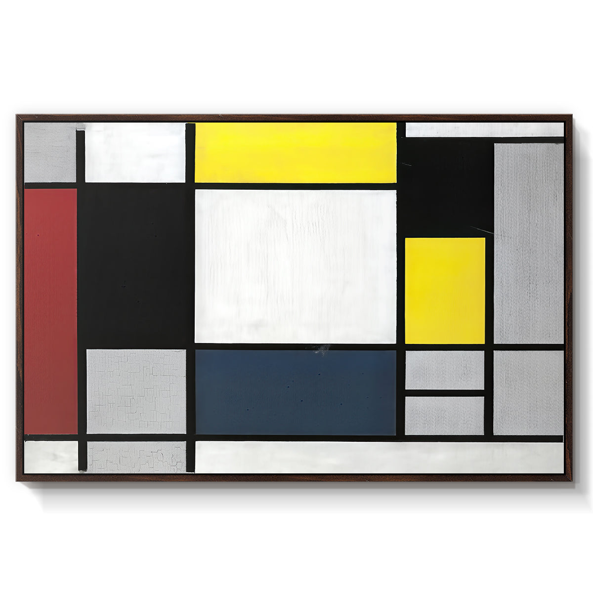Composition with Yellow, Red, Black, Blue, and Gray, 1920 - Floater Framed Canvas Print