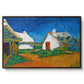 Three White Cottages at Saintes-Maries, 1888 - Floater Framed Canvas Print