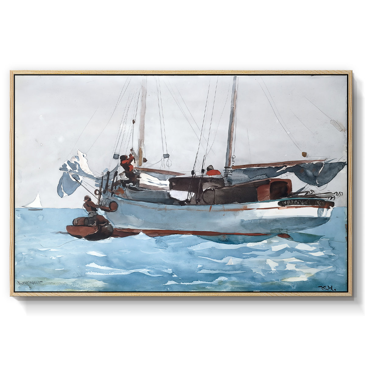Taking on Wet Provisions, 1903 - Floater Framed Canvas Print