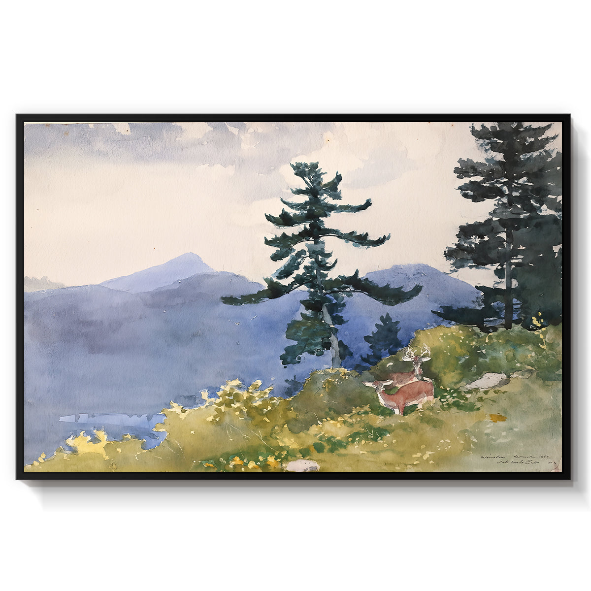 North Woods Club, Adirondacks, 1892 - Floater Framed Canvas Print