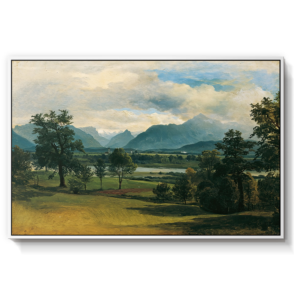 View of Liefering, 1830 - Floater Framed Canvas Print