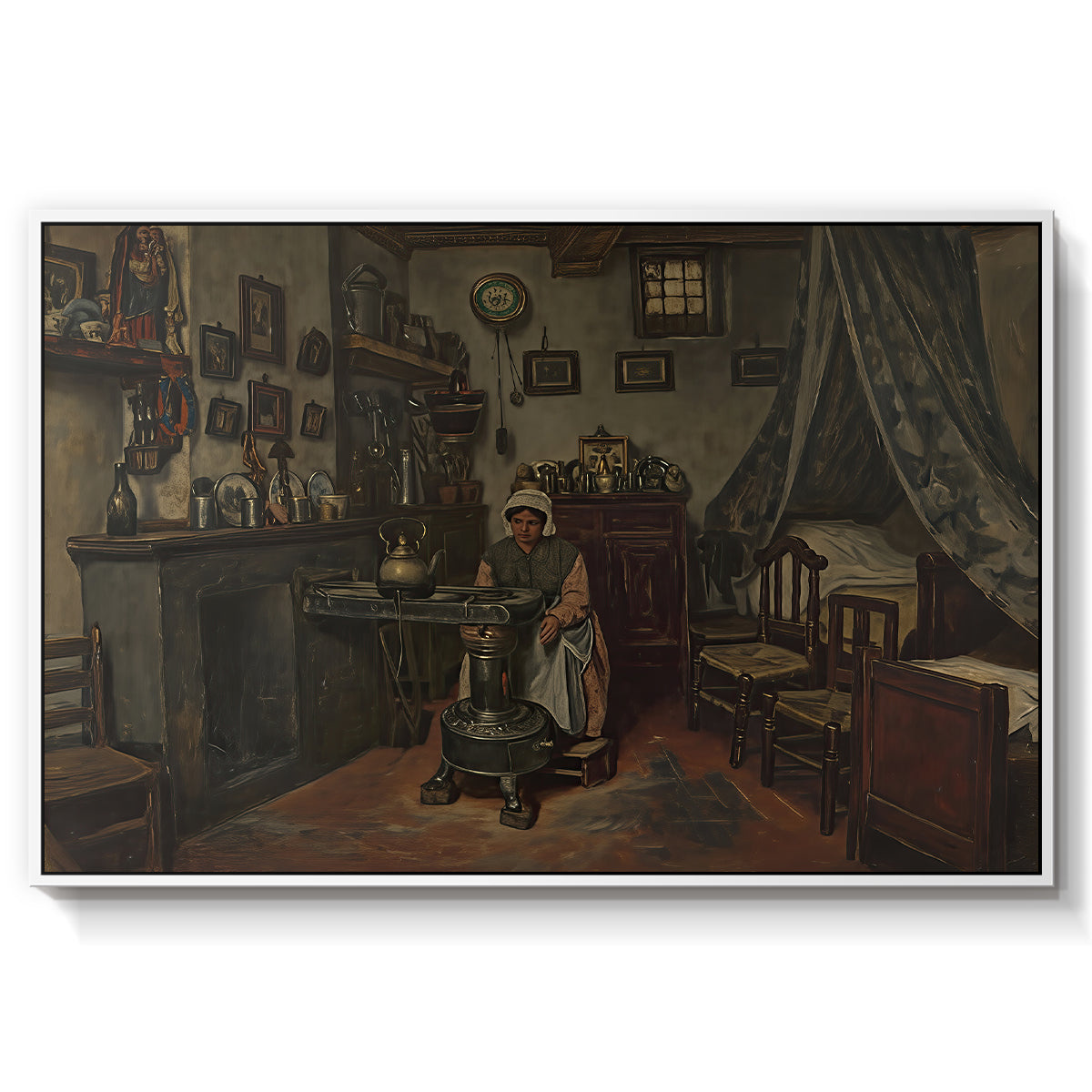 Interior, c. 1865-1870 - Floater Framed Canvas Print