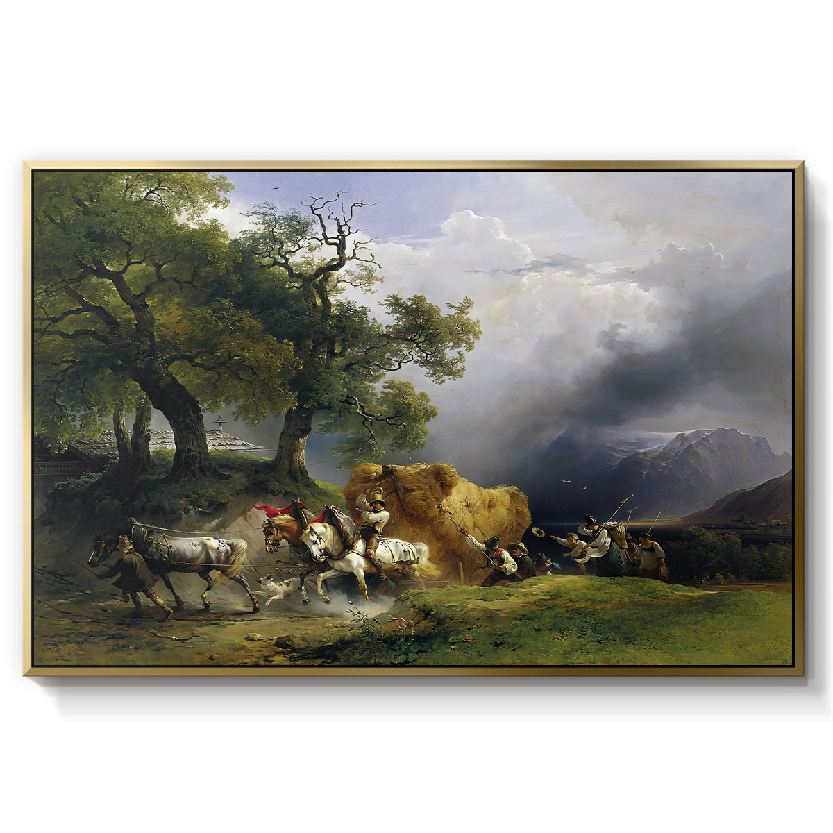 The Harvest Wagon (Der Heuwagen), c. 1850 - Floater Framed Canvas Print
