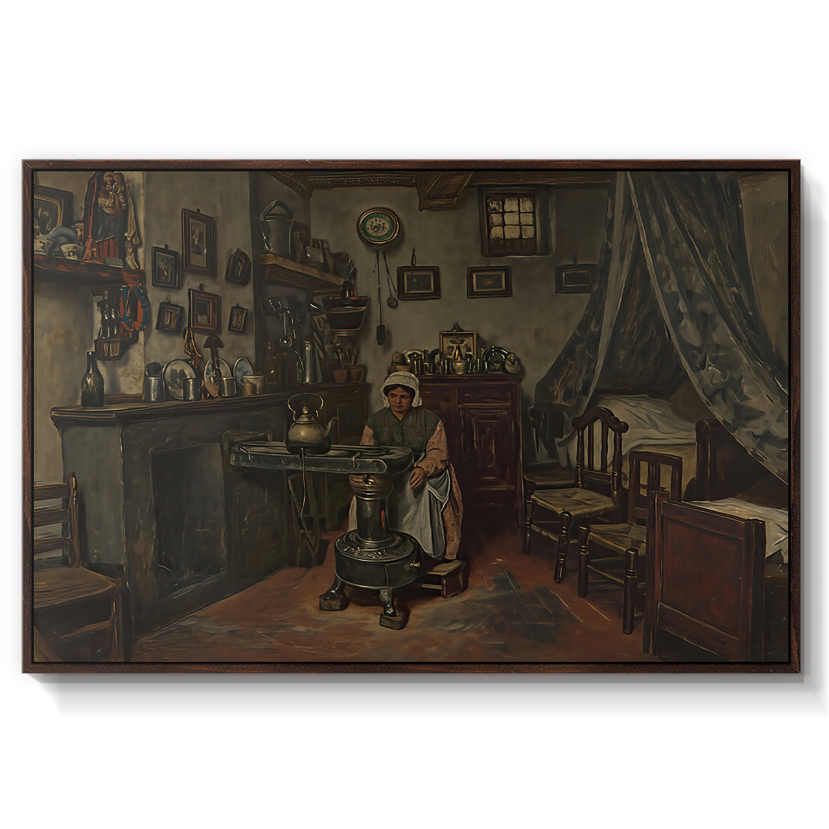 Interior, c. 1865-1870 - Floater Framed Canvas Print